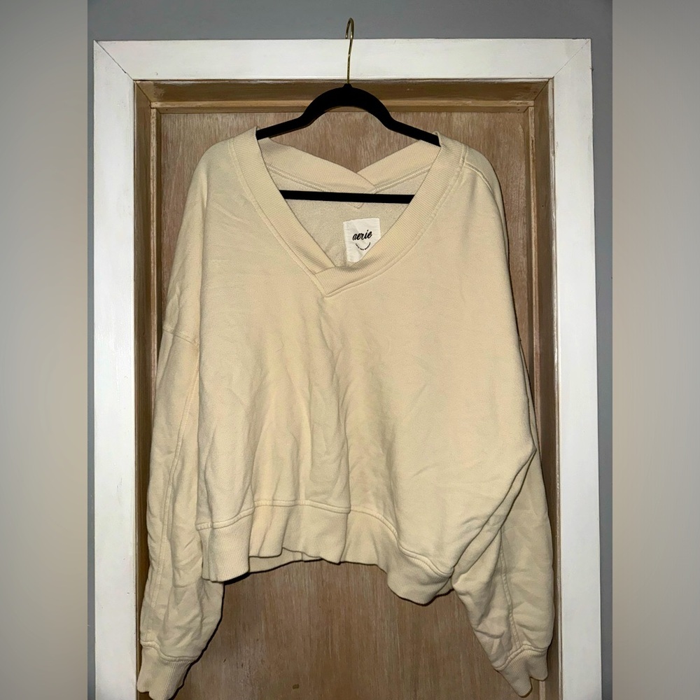 New Aerie cropped oversized sweatshirt size XL
